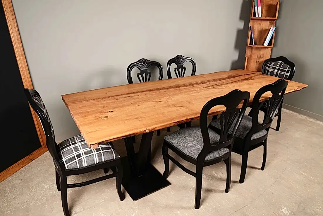 Kestane Doğal Kenarlı Masa - Görsel 2