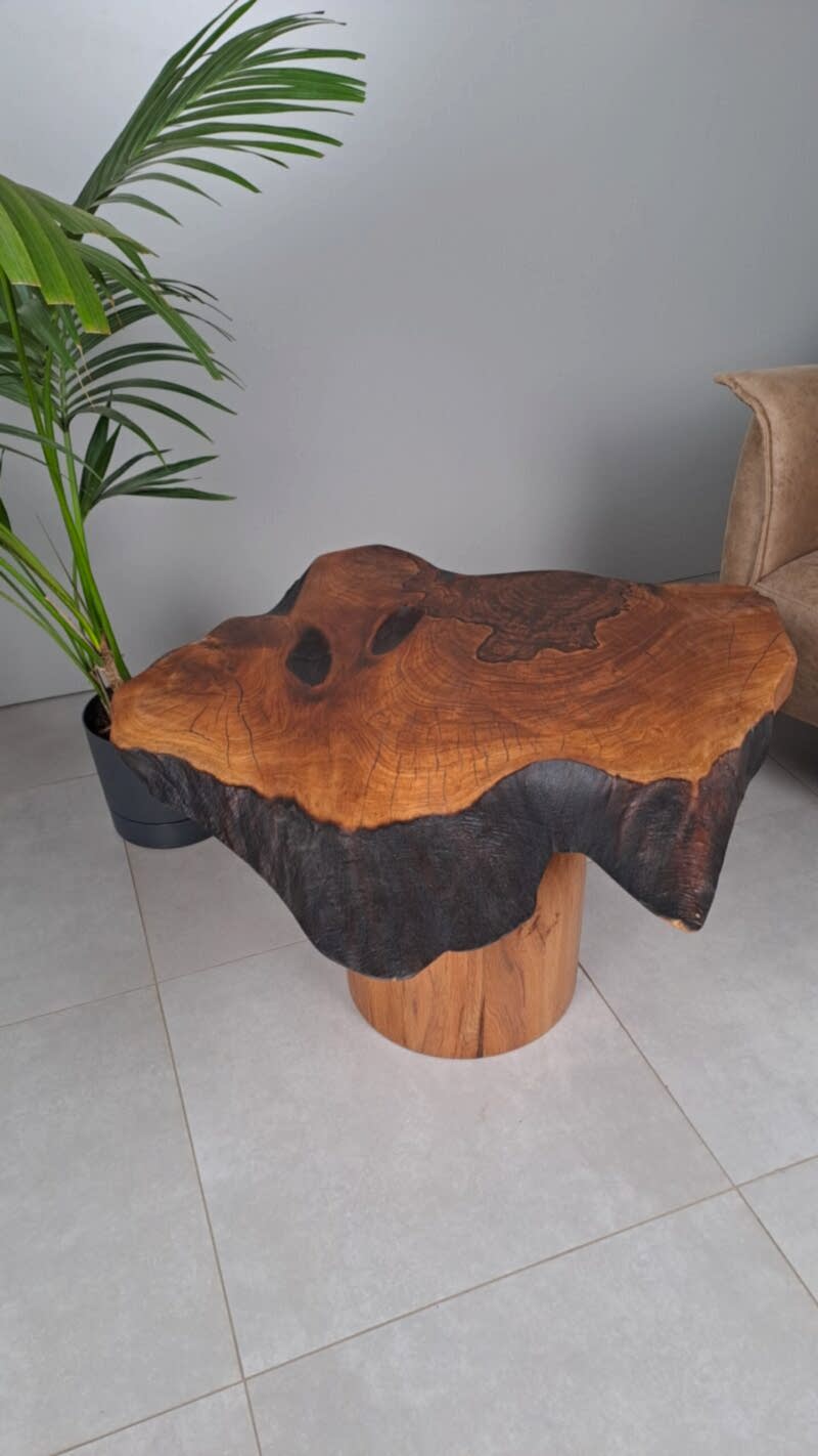 Natura Ceviz Orta Sehpa (Doğal Yuvarlak Kütük)