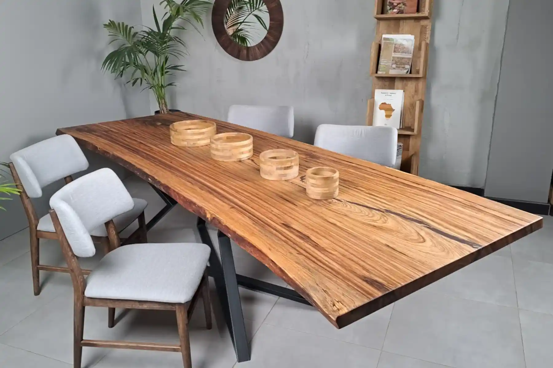 Afrika Zeytini Doğal Kenarlı Yekpare Masa