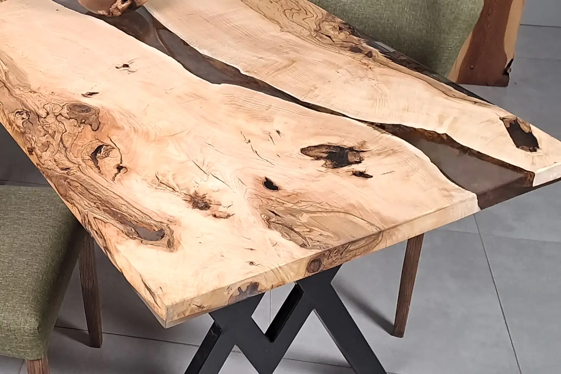 Dışbudak Doğal Kenarlı Epoksili Masa - Görsel 2