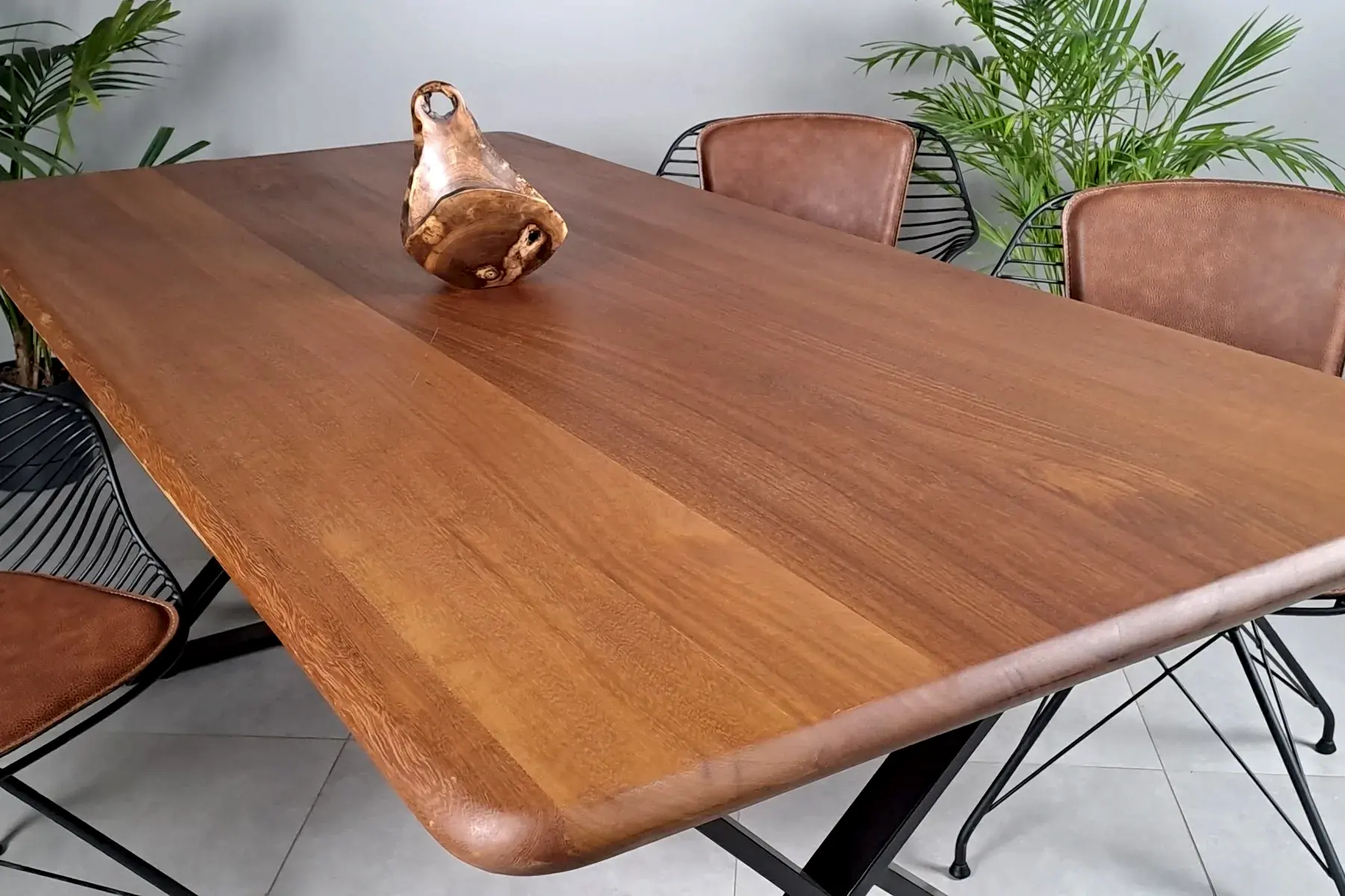 Iroko Oval Köşe Masa - Görsel 2