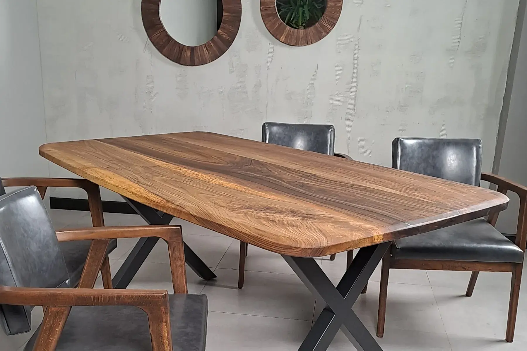 Ceviz İtalyan Kesim Masa - Görsel 6